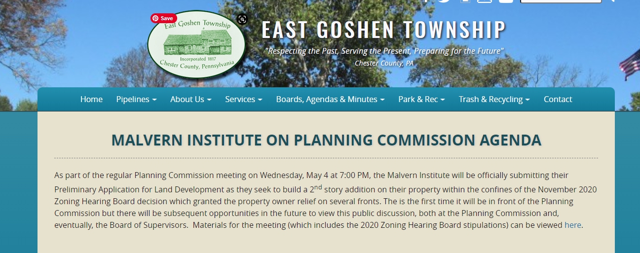 malvern institute wants to expand…east goshen planning commission